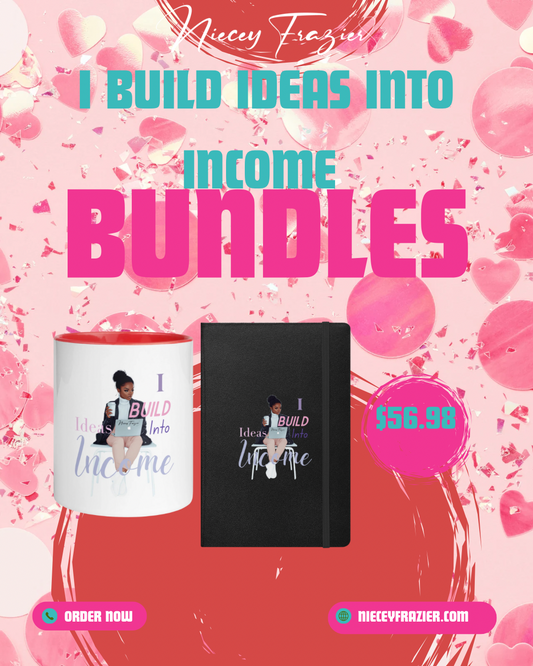 “I Build Ideas Into Income”™ Mug & Notebook Bundle – Niecey Frazier®